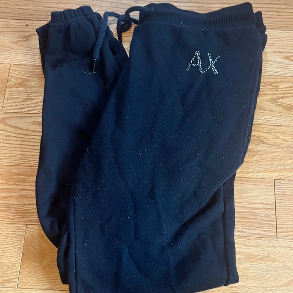 Good condition black Armani Exchange joggers size M